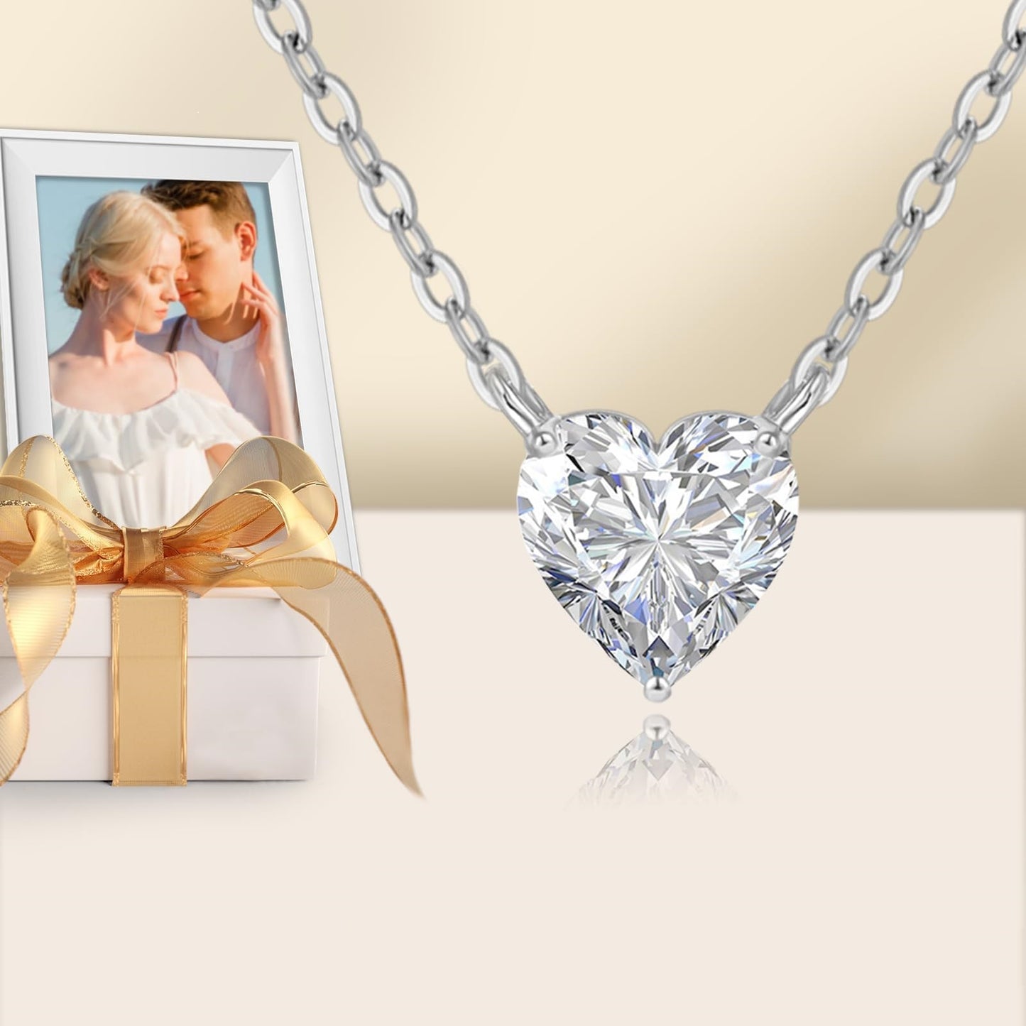 Collana Cuore Punto Luce in Argento Sterling 925