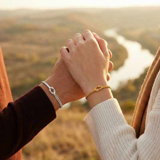 Bracciali Coppia Nodo Infinito Argento 925 e Oro – Set Amicizia Amore