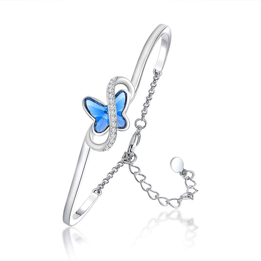 Bracciale Donna Farfalla Blu con Zirconi Luminosi – Regolabile