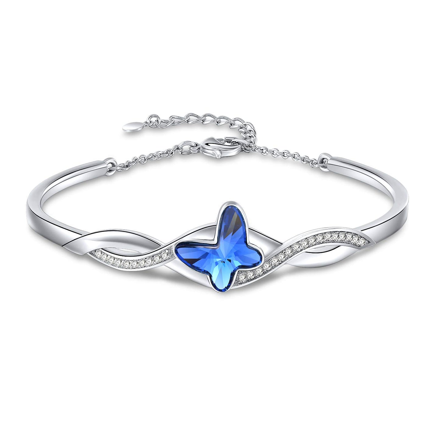 Bracciale Donna Farfalla Blu con Zirconi 5A – Elegante e Regolabile