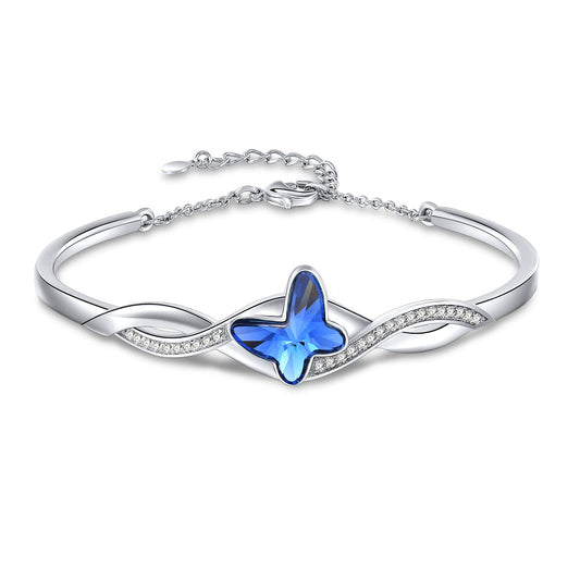 Bracciale Donna Farfalla Blu con Zirconi 5A – Elegante e Regolabile