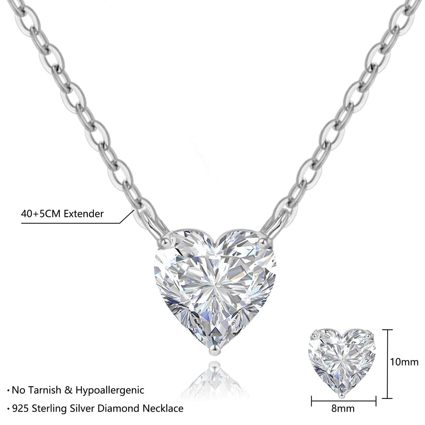 Collana Cuore Punto Luce in Argento Sterling 925