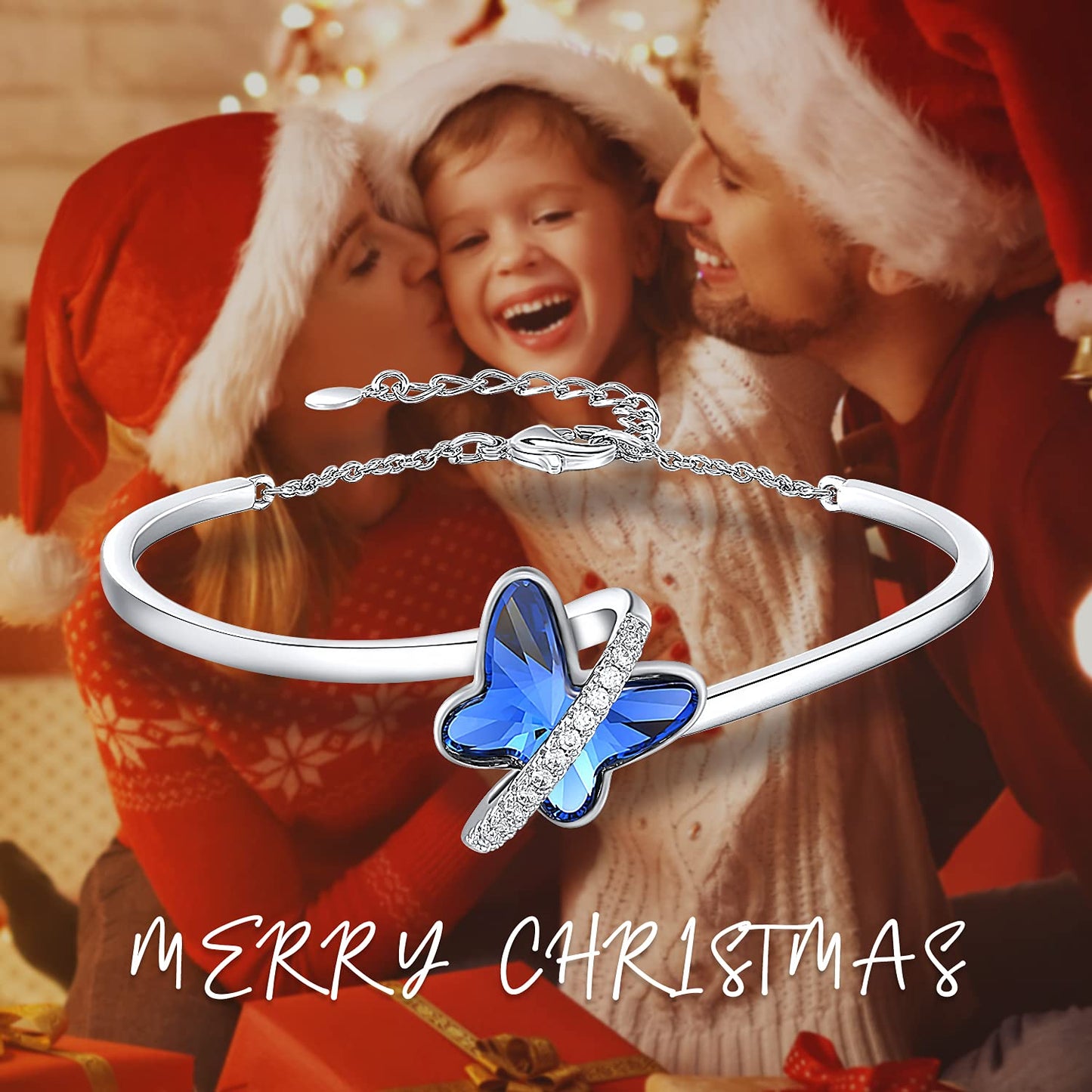 Bracciale Donna con Farfalla Blu e Zirconi 5A – Elegante e Regolabile