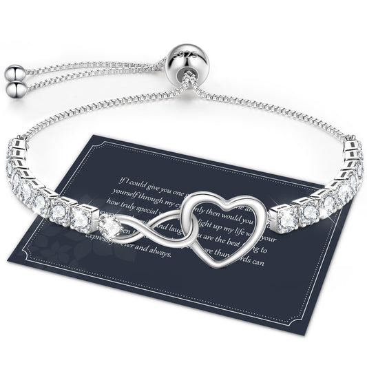 Bracciale Infinito Donna in Argento 925 con Zirconi