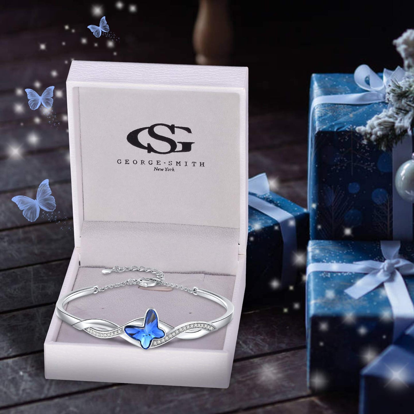 Bracciale Donna Farfalla Blu con Zirconi 5A – Elegante e Regolabile