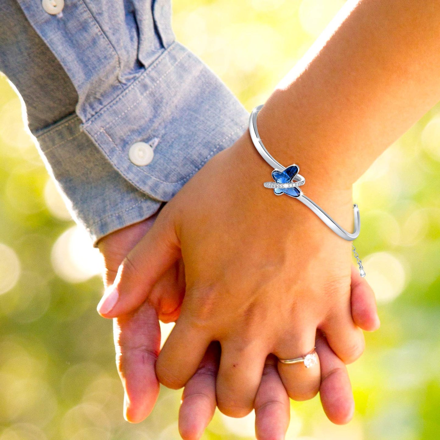 Bracciale Donna con Farfalla Blu e Zirconi 5A – Elegante e Regolabile