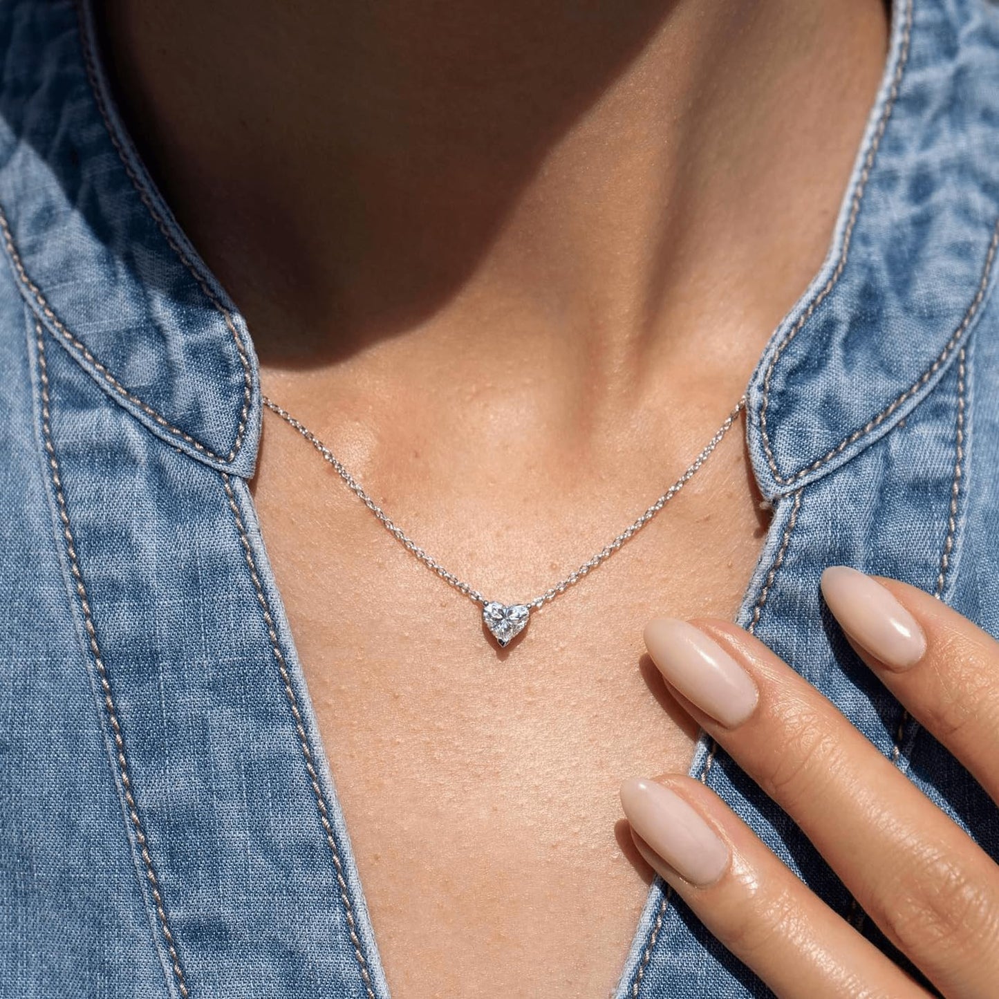 Collana Cuore Punto Luce in Argento Sterling 925