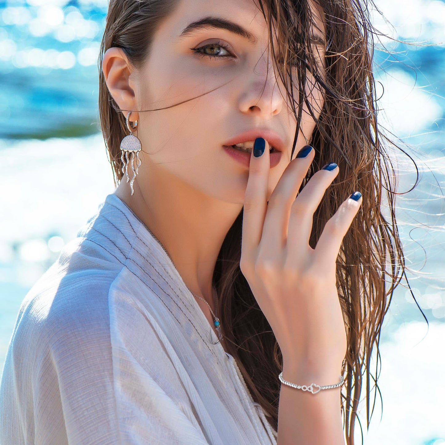 Bracciale Infinito Donna con Cuore in Argento 925