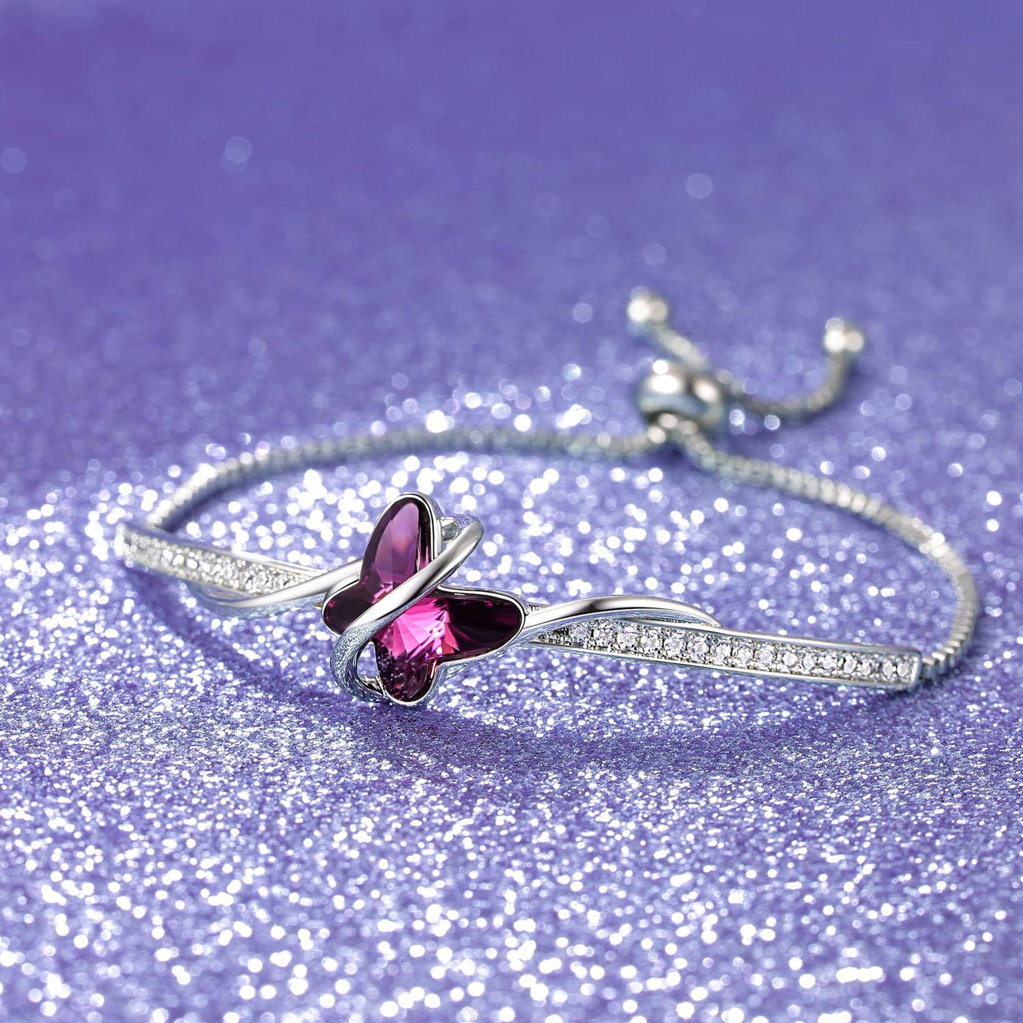 Bracciale Donna Farfalla – Cristallo Viola – Zirconi 5A