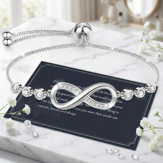 Bracciale Infinito Donna in Argento 925 con Cristalli – Regolabile