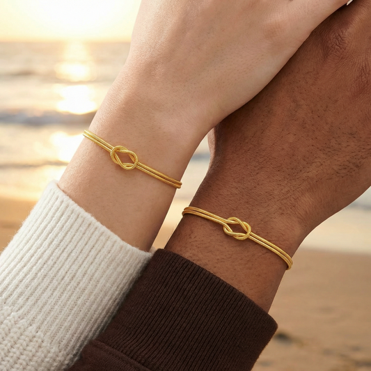 Bracciali Coppia Nodo Infinito Oro – Set Elegante Amicizia e Amore