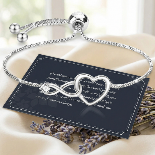 Bracciale Infinito Donna in Argento 925 con Cuore